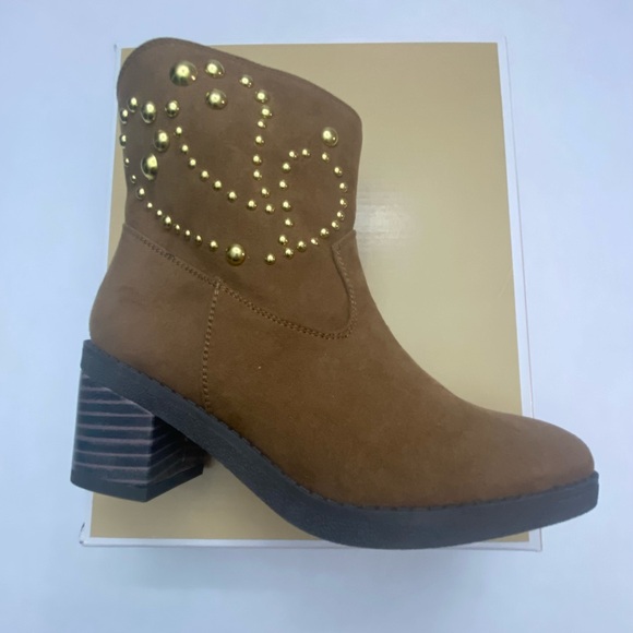 Michael Kors Cowgirl Boots Fawn Desert Color Caramel Size 3 Little Girls - Picture 6 of 9